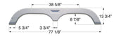 Icon 01474-D-1 Tandem Axle Fender Skirt FS720 for Fleetwood - Polar White